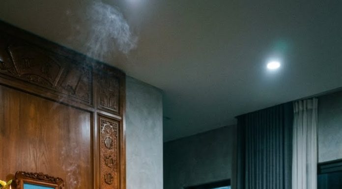 Trên bức tường lớn đối diện sofa, một di ảnh được treo trang trọng. Khung gỗ đen, vòng hoa trắng, nhang còn đang cháy dở.