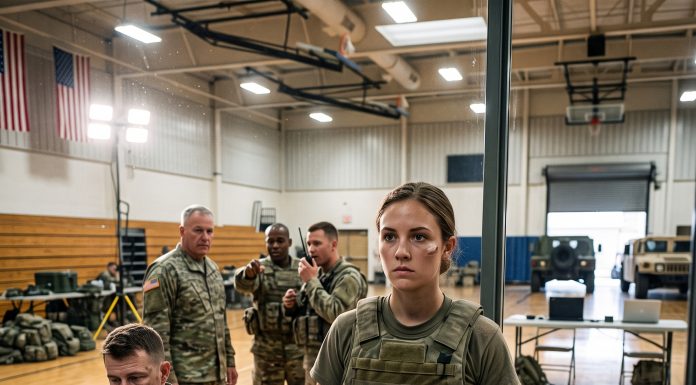 My commander thought he could hide his ultimate betrayal by trapping me and a wounded ally inside the brightly lit base gymnasium. With his rogue squad cornering us and time running out, I hit the broadcast button to expose his massive lie. The reaction from the soldiers outside was unimaginable