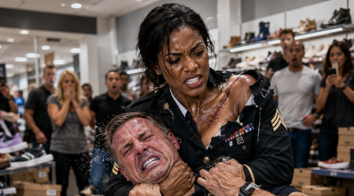 I thought it was just a normal afternoon at the mall until an off-duty man with a badge cornered me, grabbed my backpack strap, and loudly claimed my African American mother could never be a high-ranking military officer. He tried to humiliate me in front of dozens of recording cameras by forcing me to call her. But he had no idea my mom was already walking inside, and the shocking reason he targeted me was about to backfire…