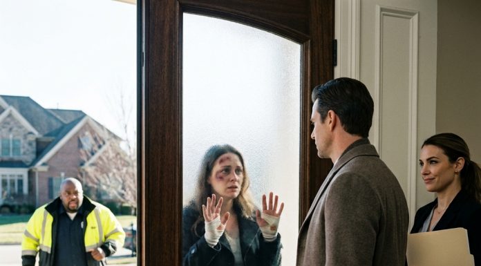 Die inside, you pathetic leverage—this baby won’t cost me a single cent of my fortune!” My husband locked the door right in front of my bruised face while his mistress smiled, but he didn’t realize a brave stranger was running to shatter his evil plot forever.