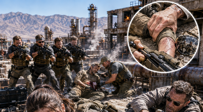 “Nobody Touches Her,” My Teammate Warned When a Senior Officer Tried to Drag Me Away From the Only Firing Position That Could Save Our Wounded Commander. I Loaded My Sniper Rifle While the Entire Unit Turned Against His Armed Escorts. They Thought the Crisis Was Outside the Refinery—but the Man Shouting for Retreat Was Hiding the Reason We Had Been Sent There…