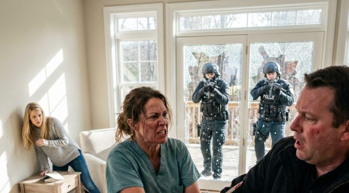 You will never see our daughter again!” Julian sneered, but as his gun slipped from his severed wrist, the SWAT team shattered our glass doors, and I proved that a mother’s surgical precision is far deadlier than any bullet he aimed at my broken family.