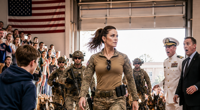 I was the laughingstock of my high school when an arrogant Navy recruiter mocked me for saying my 22-year-old sister is a military veteran. He called me a liar in front of everyone, but then she walked through the doors. The massive secret she revealed next silenced the entire room…