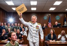 Handcuffed and facing ten years in prison for a war record the government claimed never existed, I thought my life was completely over. Then, a retired admiral walked past security with a classified file that shattered the prosecution’s case and forced the nation to look at the terrifying truth.