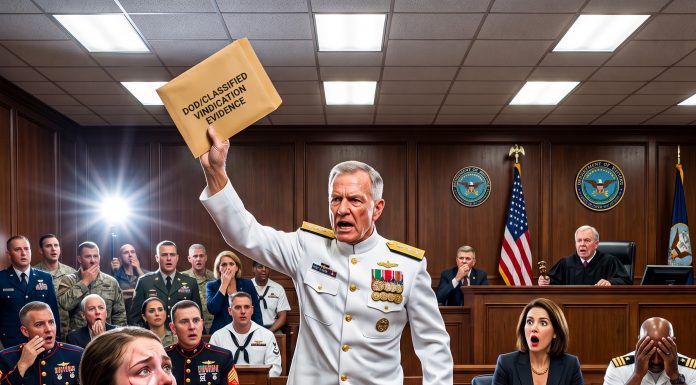 Handcuffed and facing ten years in prison for a war record the government claimed never existed, I thought my life was completely over. Then, a retired admiral walked past security with a classified file that shattered the prosecution’s case and forced the nation to look at the terrifying truth.