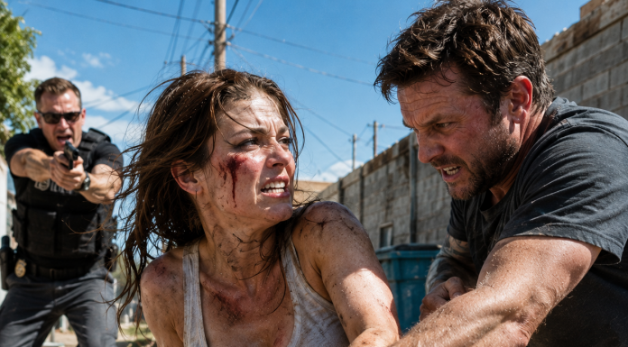 “Let go of the drive, Sarah, or you won’t survive this dusty alley!” As my abusive husband brutally crushed my bleeding wrist to steal the evidence, the corrupt agent aiming his gun behind us smiled, exposing a lethal conspiracy that went far deeper than my stolen life.