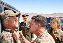 “Get your junk off my range or face a court-martial!” I roared, slamming the old man against my truck—not knowing he was the legendary sniper ghost who was about to shatter my entire twenty-year career and force me to swallow the most bitter pill of my life in the brutal Mojave heat.