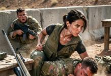 “Don’t touch my weapon!” I watched our quiet IT girl with a long scar slice through the air, violently slamming an elite Delta sniper into the dirt before pointing her rifle at something in the sky that made us all scream.