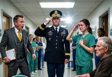 I thought I was about to be fired for calming a violent veteran during a code-red breakdown, but when the general stepped forward and raised his hand in a crisp military salute to me, the room fell dead silent.