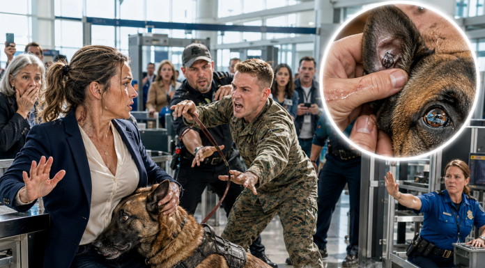 “MOVE, LADY,” the Young Marine Snapped at Airport Security—Then the War Dog Tore Free and Ran Straight Into My Arms—I had not seen Rook in six years, and nobody knew I had trained him through three deployments. While the handler struggled to regain control, the dog pressed against my legs, turned toward an abandoned suitcase, and gave the warning breath I could never forget…