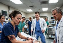 They judged me by my navy scrubs and my quiet demeanor, assuming I was just a low-level hospital clerk. But underneath my uniform lay a ruthless tactical record and a scar-marked past. One accidental flash of my sleeve was all it took to dismantle the hospital’s entire ego-driven hierarchy.