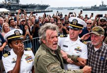 The arrogant naval officer mocked my rags and tried to throw me off the pier like garbage, screaming that I was a fraud who never served. He didn’t know that my torn collar would reveal a forbidden black ops insignia—or that a decorated base commander and a saved veteran were watching every single second.