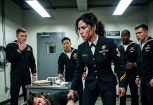 They thought my glowing Trident pin and facial scar were just for show until we breached the terrorist compound. But when the captive physically grabbed my throat during the debriefing, my instantaneous combat break proved that gender means nothing when survival is on the line.