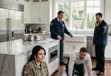 I thought my husband was working late, but I came home to find a stranger in my kitchen and a secret that destroyed my marriage. When the SWAT team crashed through our windows, my husband made one final, unthinkable choice. What he did next will leave you completely speechless…