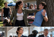 “My dad owns this town, you’re going to rot in a cell!” the spoiled teenager laughed after striking my sweet retired K9. He thought I was just a defenseless drifter who couldn’t fight back. He had absolutely no idea he just crossed a decorated Navy SEAL Captain. Then, the police arrived and made a massive mistake…