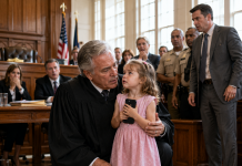 I have been the strictest judge in Chicago for 22 years, known for showing zero mercy in my courtroom. But when a brave five-year-old girl wandered up to my bench during a massive brawl and dialed a random number on a dropped phone, I sarcastically told her over the microphone to call anyone she wanted. The moment the person answered on speakerphone, my entire courtroom went dead silent—and what I heard forced me to abandon my bench immediately.
