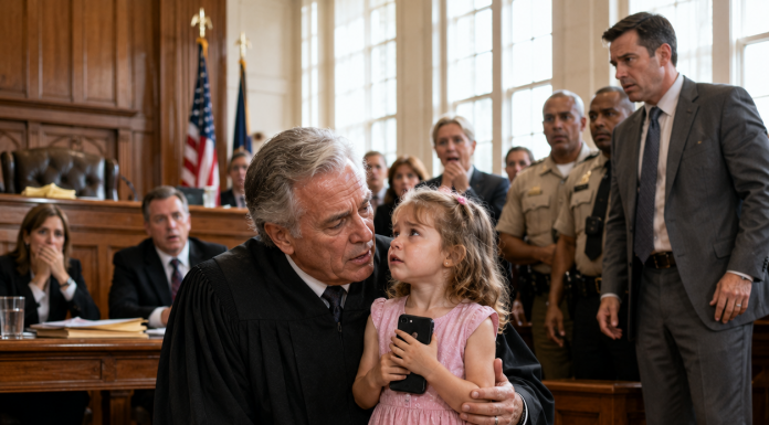 I have been the strictest judge in Chicago for 22 years, known for showing zero mercy in my courtroom. But when a brave five-year-old girl wandered up to my bench during a massive brawl and dialed a random number on a dropped phone, I sarcastically told her over the microphone to call anyone she wanted. The moment the person answered on speakerphone, my entire courtroom went dead silent—and what I heard forced me to abandon my bench immediately.