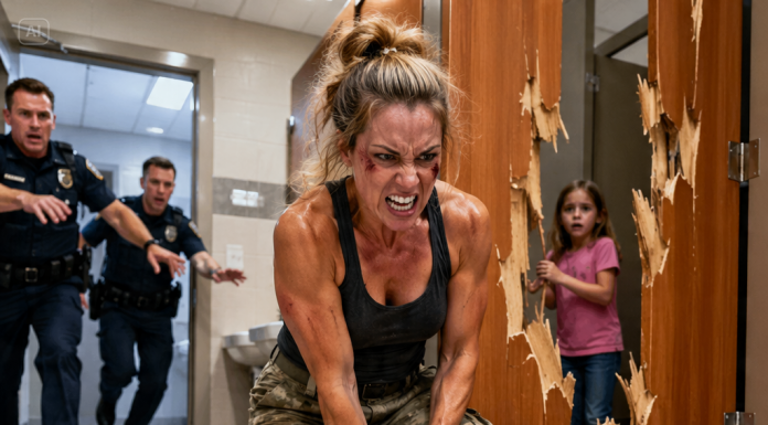 MY DAUGHTER DRAGGED ME INTO THE MALL RESTROOM, PANICKING. “MOMMY, LOOK UNDER THE DOOR,” SHE WHISPERED. MY BLOOD RAN COLD AT WHAT I SAW, BUT MY PROTECTIVE INSTINCTS TOOK OVER INSTANTLY. I HANDLED THE THREAT, AND HOURS LATER, MY SNOBBY MOTHER-IN-LAW WAS TREMBLING IN FEAR BECAUSE SHE REALIZED…