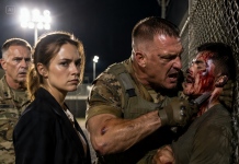 Under the blinding stadium lights, the massive instructor violently pinned a terrified, bruised junior colleague to the fence, pressing cold steel against his cheek. He glared at me, waiting for my fragile disguise to break. But he never realized my chilling, unblinking silence was actually a hidden signal that would finally…