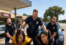 Police Forced My Twin and Me against a Patrol Car after Our License Plate Came Back Clean. One Officer Mocked Our Careers while Another Took Photos of Us in Handcuffs. They Thought We Were Two Frightened Women Traveling Alone—until My Broken Necklace Sent a Federal Distress Signal and Black SUVs Surrounded the Gas Station.