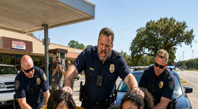Police Forced My Twin and Me against a Patrol Car after Our License Plate Came Back Clean. One Officer Mocked Our Careers while Another Took Photos of Us in Handcuffs. They Thought We Were Two Frightened Women Traveling Alone—until My Broken Necklace Sent a Federal Distress Signal and Black SUVs Surrounded the Gas Station.