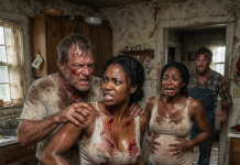 “‘Get out and leave the babies behind!’ my stepfather roared as he attacked me, leaving this bleeding scar on my chest. But as my pregnant sister screamed in terror, a young farmer broke through the door with a secret that would destroy my family’s dark empire forever…”