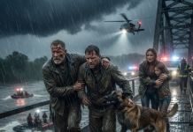 “He opened the dam to erase the town, and now he’s pointing a weapon at my chest!” When the flood swept through Hollow Bend, I thought saving my dog was the hard part, until we uncovered the sinister plot behind the rising water..