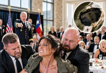 “Arrest that woman immediately!” my corrupt former General screamed as his security guards twisted my arms back at the VIP gala. For twenty years, he framed me to hide his own cowardice during our worst mission. But as my jacket tore, revealing my old secret callsign patch, the entire room gasped when they realized who I really was…