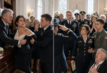 My Father Called Me “The Pregnant Failure He Threw Out” beside My Mother’s Casket and Grabbed My Arm When I Reached for Her Final Letter. He Thought My Plain Black Suit Proved I Had Returned Poor, Bitter, and Desperate. Then a Uniformed Captain Entered, Snapped to Attention, and Said, “Reporting, Colonel”—while My Three-Star Husband Walked in Behind Him before the Entire Family.