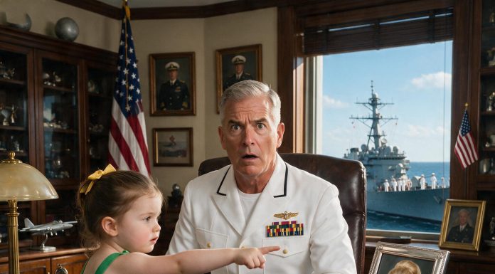 I vanished four years ago to protect my unborn baby from a highly classified threat. My father, a top Navy Admiral, signed my papers and mourned me. But everything fell apart today when my tiny daughter wandered into his secure office, pointed at his desk photo, and revealed my ultimate secret…