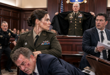 “She never served in the military. She stole our name. She made everything up!” My father hissed from across the courtroom. His witnesses nodded in agreement. My father’s expensive attorney smiled. I didn’t flinch, I simply stared straight at the judge. He slowly stood up… Then took off his judge’s robe.