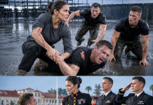 I was a forty-one-year-old female Marine standing alone on a highly restricted Navy SEAL training ground. When three young, arrogant operators marched up and tried to physically force me out, they thought I was just a lost tourist. They had absolutely no idea who I really was until the thirty-second mark…