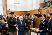 My own mother dragged me to court, claiming my entire twenty-year military career was a fabricated lie to steal our family estate. But the moment I handed the judge my classified service records, everything shifted—followed instantly by the sound of military police boots marching down the aisle. You won’t believe who walked in next.