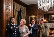 I wore my military uniform to dinner to honor my husband’s wealthy family, only to be cornered and humiliated while they filmed everything. They thought I was completely alone and defenseless. Then, the heavy doors violently burst open. You will never believe the chilling secret the man in the doorway revealed…