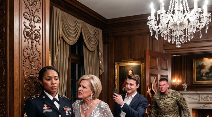 I wore my military uniform to dinner to honor my husband’s wealthy family, only to be cornered and humiliated while they filmed everything. They thought I was completely alone and defenseless. Then, the heavy doors violently burst open. You will never believe the chilling secret the man in the doorway revealed…