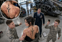 “Take Off That Jacket—You Don’t Belong Near Our Aircraft,” the Young Airman Ordered Me. I Quietly Obeyed While His Friend Recorded Everything—But the Second My Old Scar and Hidden Insignia Became Visible, the Colonel Dropped His Clipboard and Whispered a Name I Hadn’t Heard in Thirteen Years