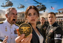 I stood silently as the base commander slapped me during a massive military parade, thinking I was just a helpless civilian secretary. He had no idea my clearance was higher than the Pentagon’s. When I finally pulled out my black challenge coin, his entire career crumbled in seconds.