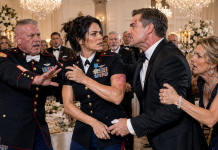 My Mother Begged Me to Hide My Marine Uniform at My Brother’s Wedding Because She Said I Would “Embarrass the Family.” I Walked Into the Ballroom Anyway—Then Twelve Powerful Guests Suddenly Stood Up, and the Look on My Mother’s Face Told Me She Had Misjudged Everything.