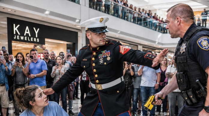 I Was Eight Months Pregnant and Gasping for Air When an Officer Ordered Me to Drop My Inhaler—Then a Marine Captain Saw Me on My Knees, Stopped in the Middle of the Mall, and Saluted Me Before Anyone Understood Why