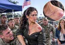 My arrogant nephew shoved me hard at his military base, laughing with his squad about how weak and useless his civilian aunt was. He had absolutely no idea I’ve secretly been his base’s Deputy Commander for twenty years. Then, the most terrifying Sergeant Major suddenly walked up behind him…