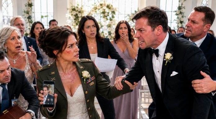 I Returned Home Three Weeks Before My Wedding and Overheard My Fiancé Say, “Once She Signs, the House Is Ours”—He Thought I Was Only an Army Paperwork Officer Who Would Never Understand His Financial Documents. I quietly recorded every word, protected my assets, and continued planning the ceremony. When the officiant asked whether anyone objected, I stood up—and nearly two hundred guests heard the plan he thought was secret