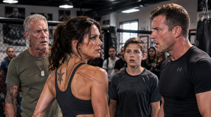 My Brother-in-Law Made Me Sign a Waiver After My 12-Year-Old Son Got Hurt at His MMA Gym—He Smirked and Told Everyone I’d Regret Challenging Him. I Quietly Signed, Took Off My Oversized Sweater, and Stepped Toward the Cage. Then One Retired Soldier Saw the Scars on My Shoulder, Went Completely Silent, and Warned Him, “Grant, You Really Don’t Know Who She Is…”