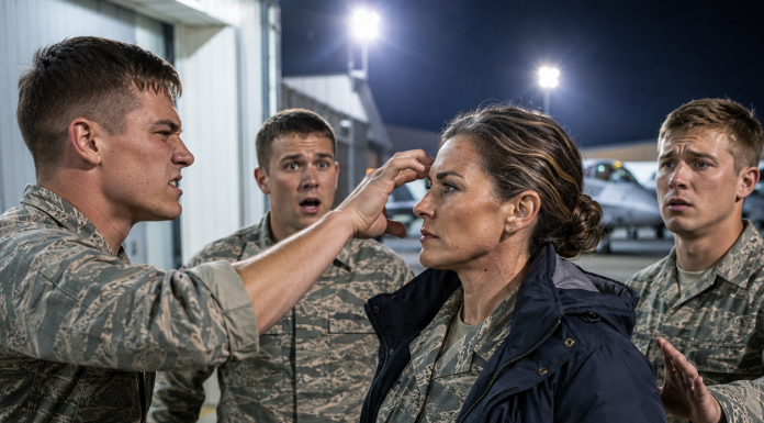 “The souvenir shop is that way,” an airman told me before flicking my cap onto the concrete. I picked it up without raising my voice. He was still smiling when his wing commander arrived—until the introduction made him realize exactly who he had just dismissed.