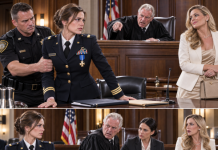 My sister-in-law smiled when the judge ordered me to remove my Navy Cross. I kept my hands on the table while my attorney handed him a sealed envelope. He read one company name, looked toward the back row—and suddenly wanted to stop the hearing.