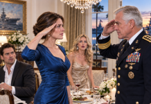 I sat silently while my ex’s entitled new wife laughed at my military record, bragging about her war-hero father sitting right next to us. She pointed a manicured finger and dared me to prove I was a real pilot. The moment I said one specific word, her powerful father dropped his glass, completely horrified…