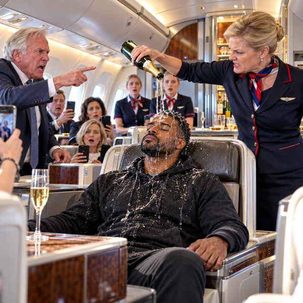 Champagne Chaos in First Class
