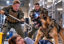 I was just a broke janitor hiding a severe medical issue at work. When our most aggressive military dog broke his leash, everyone panicked. Instead of running, the massive animal charged straight at me and pinned me to the floor. But he didn’t bite. What he did next shocked everyone…