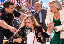 “Dogs can smell a liar!” Mom shouted as she gripped my wrist at Brookville’s Fourth of July parade, laughing about a goldfish I supposedly neglected. Then a fourteen-year-old black Labrador rushed from a sheriff’s vehicle, rested his chin on my shoe, and made the deputy ask a question that silenced everyone…