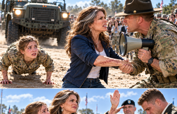 I went to my niece’s military graduation just to be a proud aunt, but a young, arrogant Drill Sergeant publicly humiliated me in front of hundreds. He thought I was just an old civilian. But when a massive truck almost crashed into his platoon, I shouted two words that revealed my deeply hidden past…