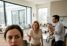 “Cry and you’re next!” Callum hissed as his mother attacked me in our own kitchen, unaware that while he cornered our daughter near the phone, I held the secret ninety-million-dollar holding company that would soon bankrupt him, foreclose his mother’s house, and leave him handcuffed at his own gala.